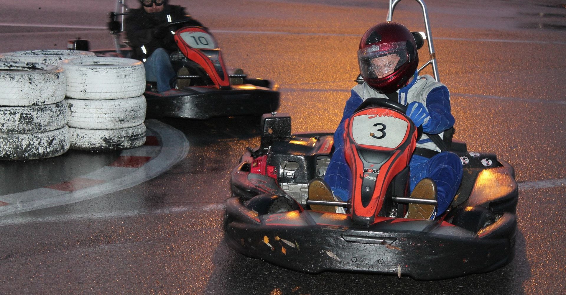 go-kart racers cutting corners